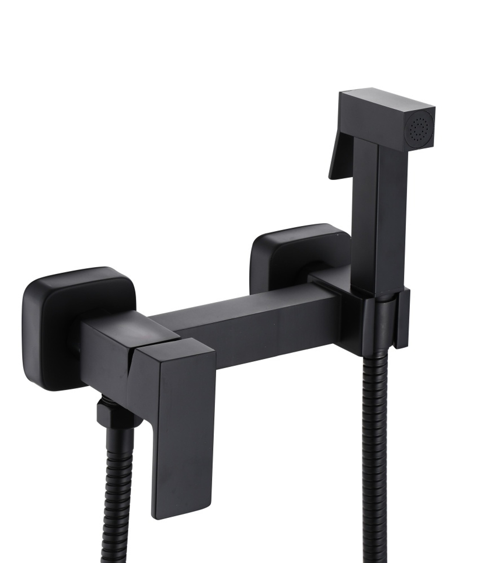 62204-C Комплект для гиг. душа (ЧЕРНЫЙ) КВАДРАТ Hansen (10/1шт)