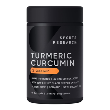 Sports Research, Куркумин C3 комплекс, Turmeric Curcumin C3 Complex 500 mg, 60 капсул