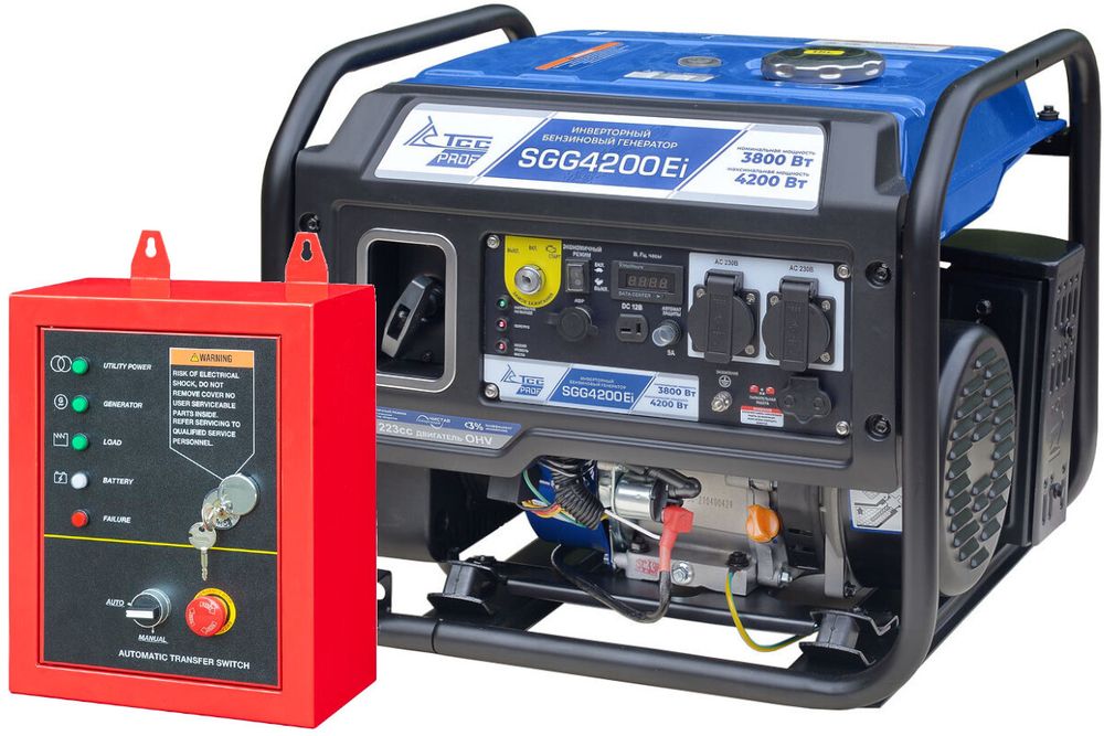 Бензогенератор инверторный ТСС SGG 4200Ei - [3.8 кВт / 220В] с блоком АВР