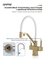 Смеситель для кухни с подключением к фильтру Gappo G4395-63