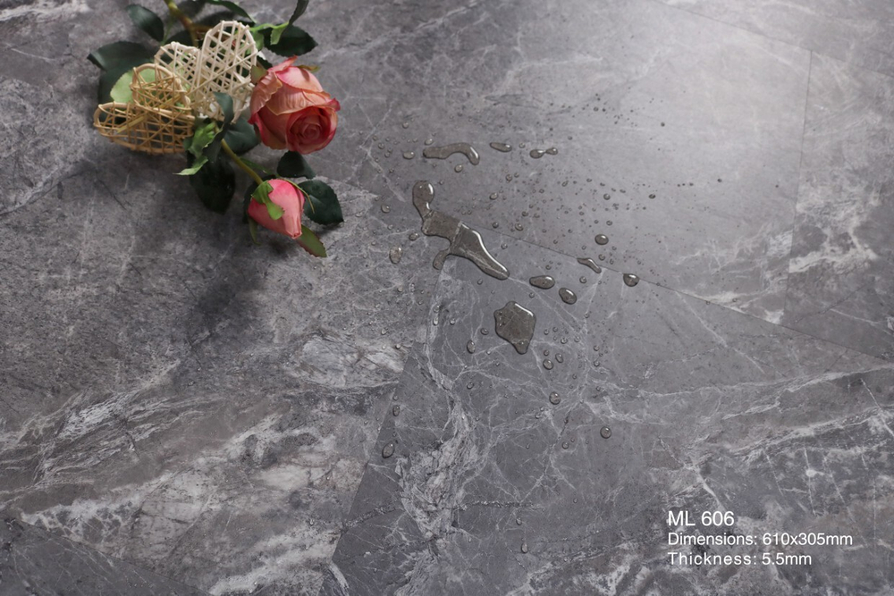 Каменно-полимерная плитка (SPC) Грей марбл (подложка IXPE) - Магазин напольных покрытий в Екатеринбурге. MAXI ПОЛ