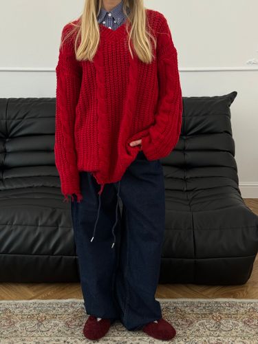 Широкие синие джинсы на кулиске