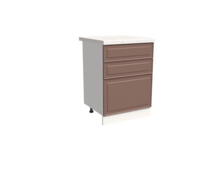 Кухня Модуль ШН3Я 600 Белый / Пудрово-розовый