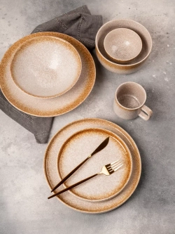 Тарелки 2 салатника глубокие для супа охра фарфор 16 см