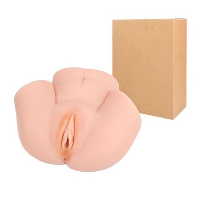Телесный реалистичный мастурбатор-полуторс с двумя функциональными отверстиями (Цвет: телесный)
