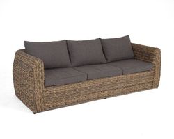 "Кальяри" диван трехместный плетеный из искусственного ротанга (гиацинт), цвет соломенный