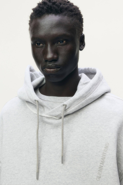 H&M - Glenn Martens Толстовка с капюшоном и вышивкой, светло-серый