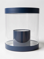 Плотная коробка-аквариум для торта с прозрачными стенками Цвет :Темно синий.