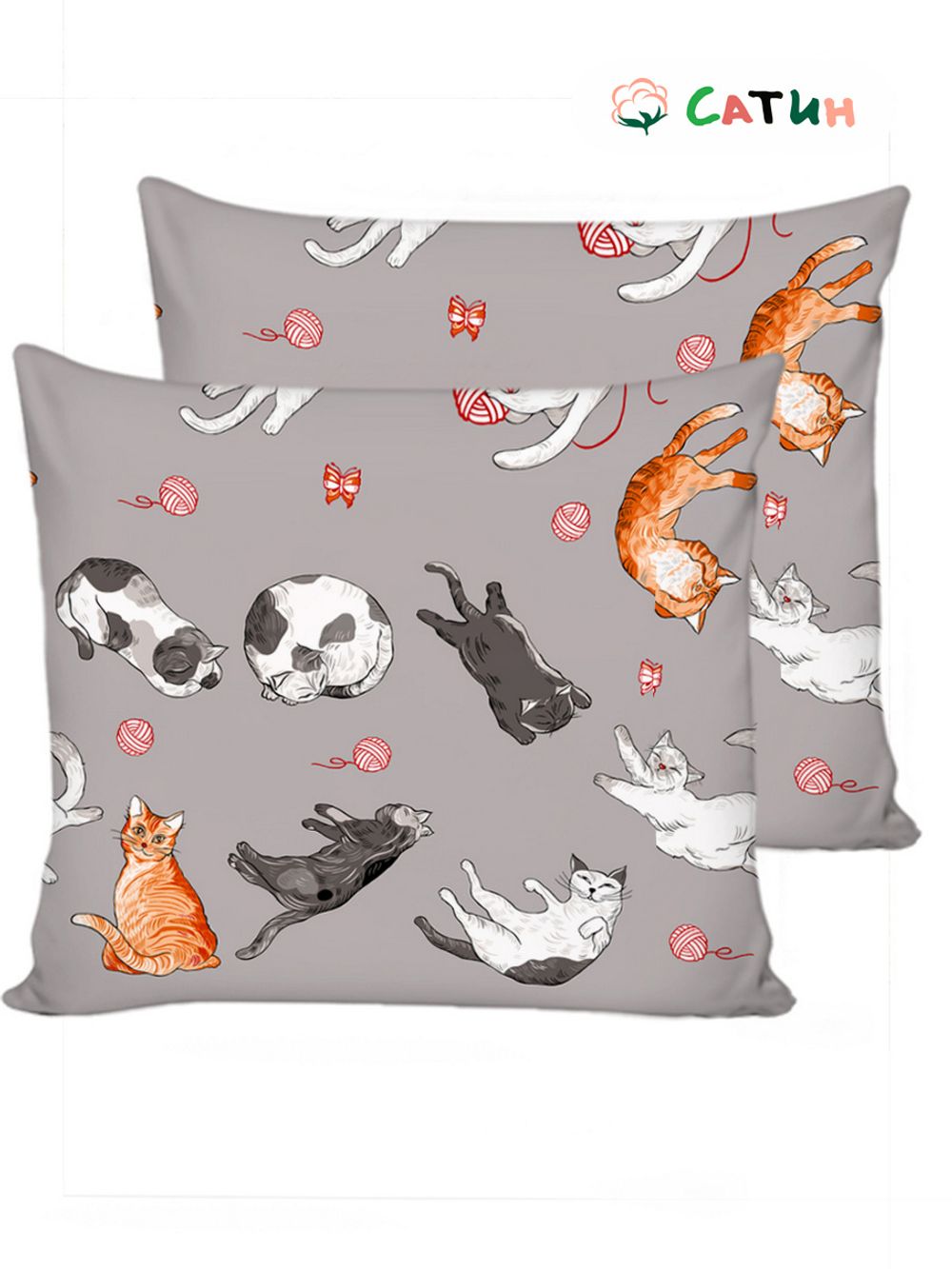 Наволочка комплект 2шт Milky Garden "Kitties" 70х70 см