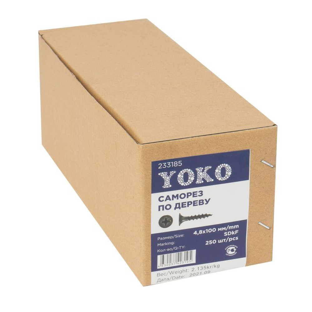 Саморез по дереву 4,8х100 мм 250 шт Yoko