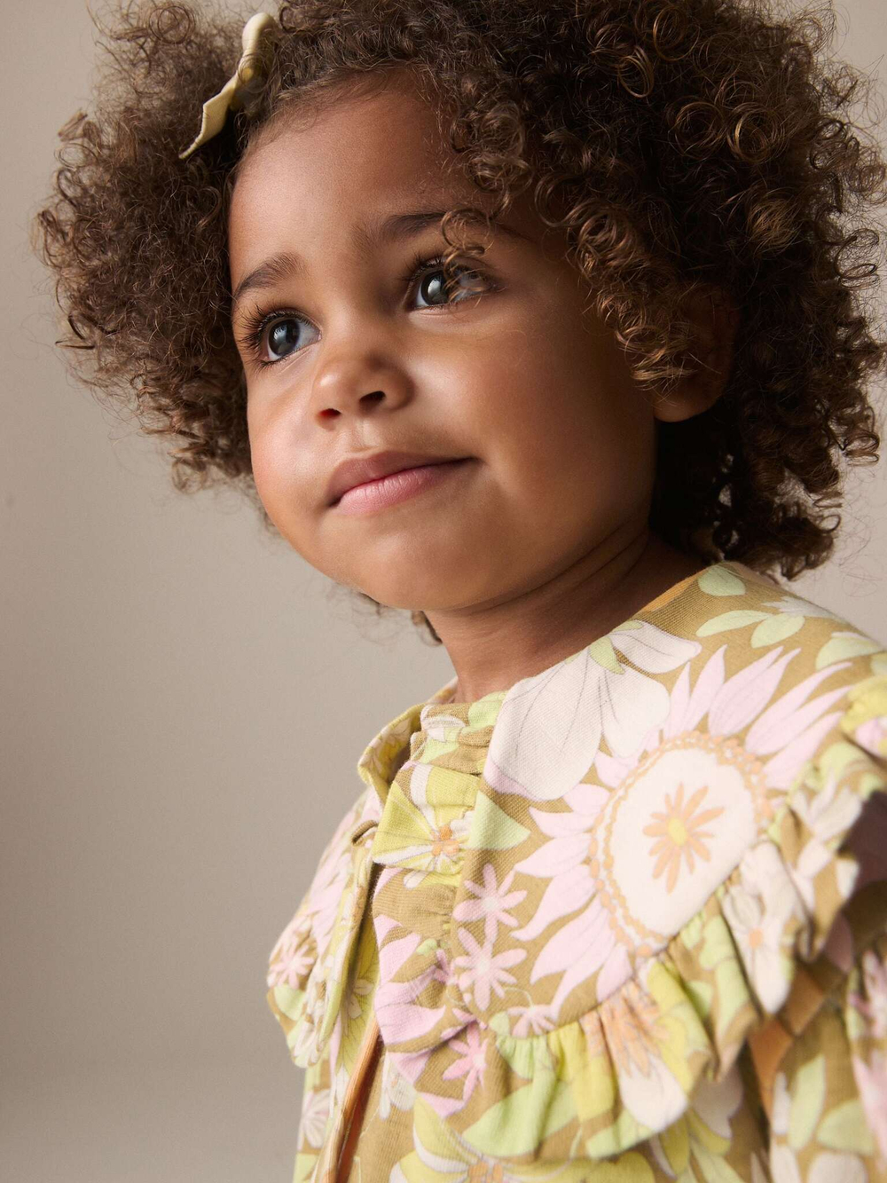 Платье с воротником для девочки Next E54-821, Хаки, Розовый