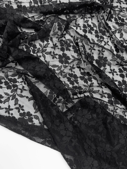 Гипюр эластичный черный ширина 150 см плотный ОТРЕЗЫ