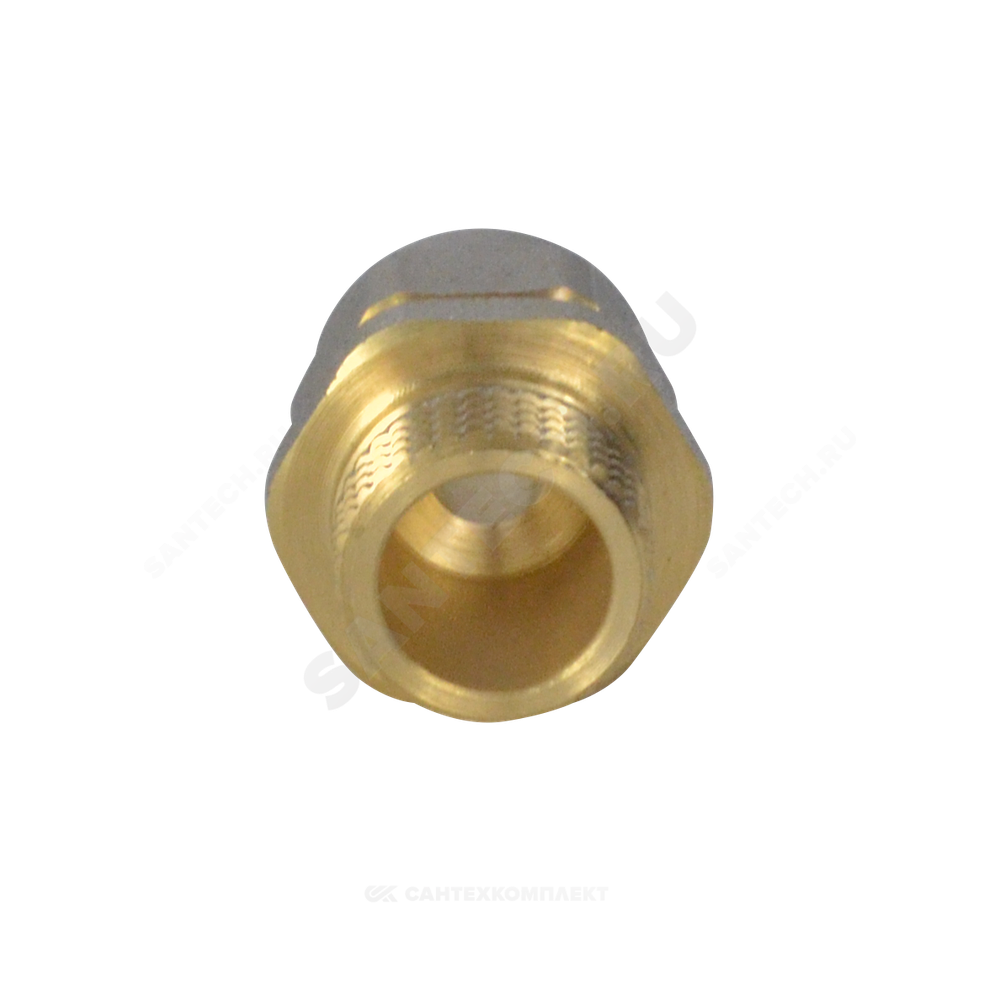Муфта МП латунь никель обжим Дн 20х1/2" НР ГОСТ 32415-2013 7001 Aquasfera 7001-03