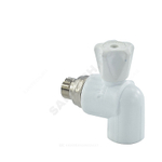 Кран шаровой PP-R белый Дн 25х1/2" НР угловой для радиатора VALFEX 10148125
