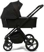 Детская коляска Peppy Monaco 3 в 1 с автокреслом First Black (черный), рама черная матовая