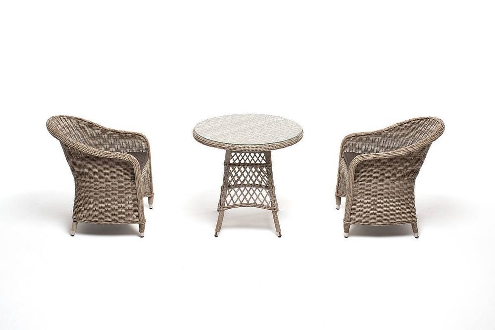 "Эспрессо-80 R" обеденная группа плетеная, цвет бежевый