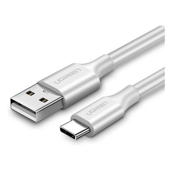 Кабель Ugreen US287 USB-A 2.0 - USB-C Cable Nickel Plating 1м белый (60121)