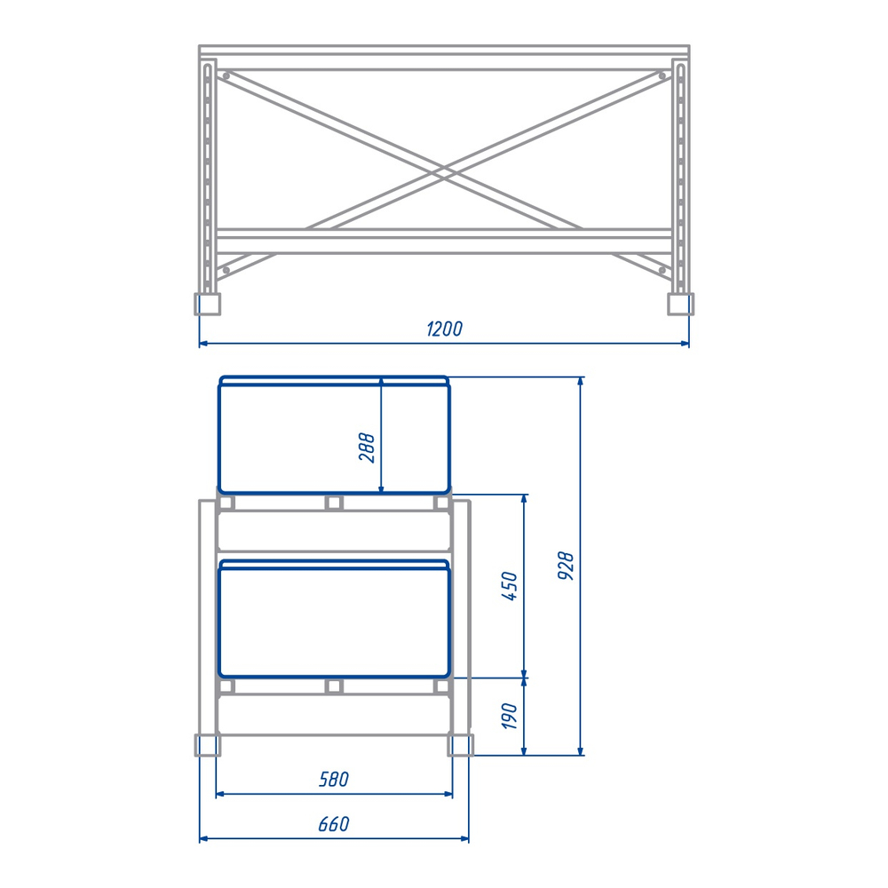 Стеллаж аккумуляторный SKAT SBR-150FT-10-1-2