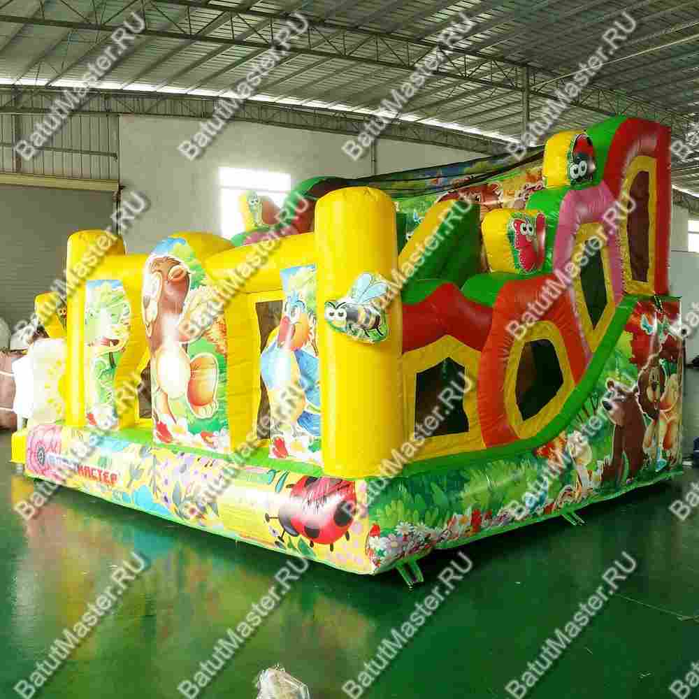Коммерческий надувной батут «Друзья-зверята», 4*4*3 м