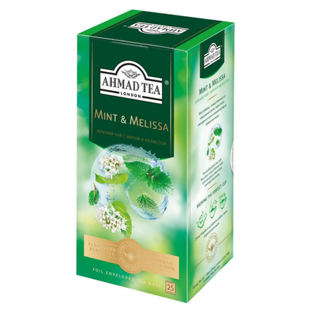 Чай зеленый Ahmad Tea с ароматом с мятой и мелиссой 25 пакетиков