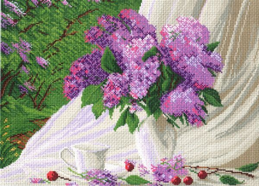 "Сиреневое утро"-0789 канва с рисунком