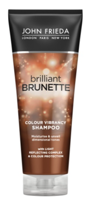 John Frieda Brilliant Brunette COLOUR VIBRANCY Увлажняющий шампунь для защиты цвета и сияния темных волос 250 мл