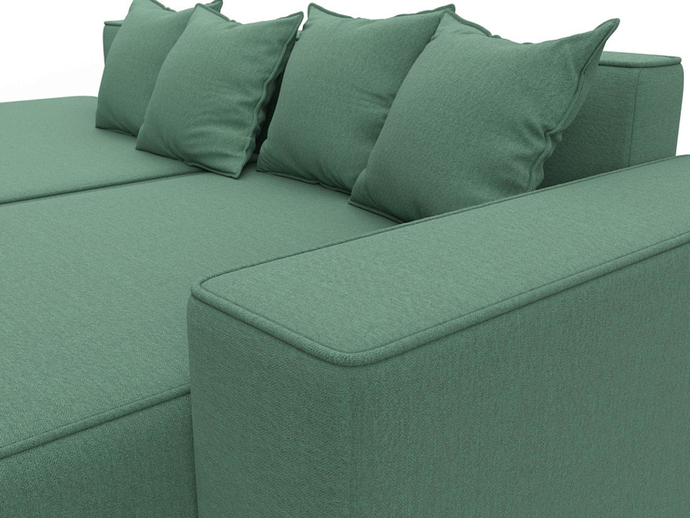 Диван угловой Лига-079 угол правый РОГОЖКА Амур 11 зеленый