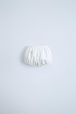 ZARA ТРУСЫ С ВЫШИВКОЙ, БЕЛЫЙ