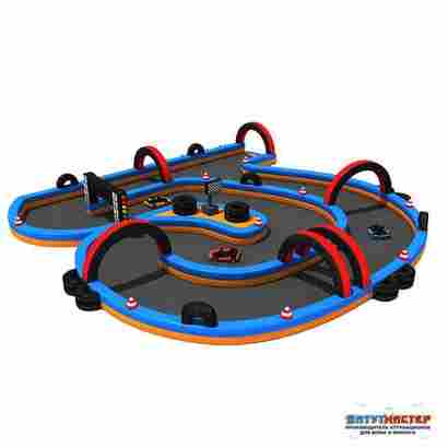 Надувная трасса «Мега-картинг» для электромобилей, 21×20×3 м