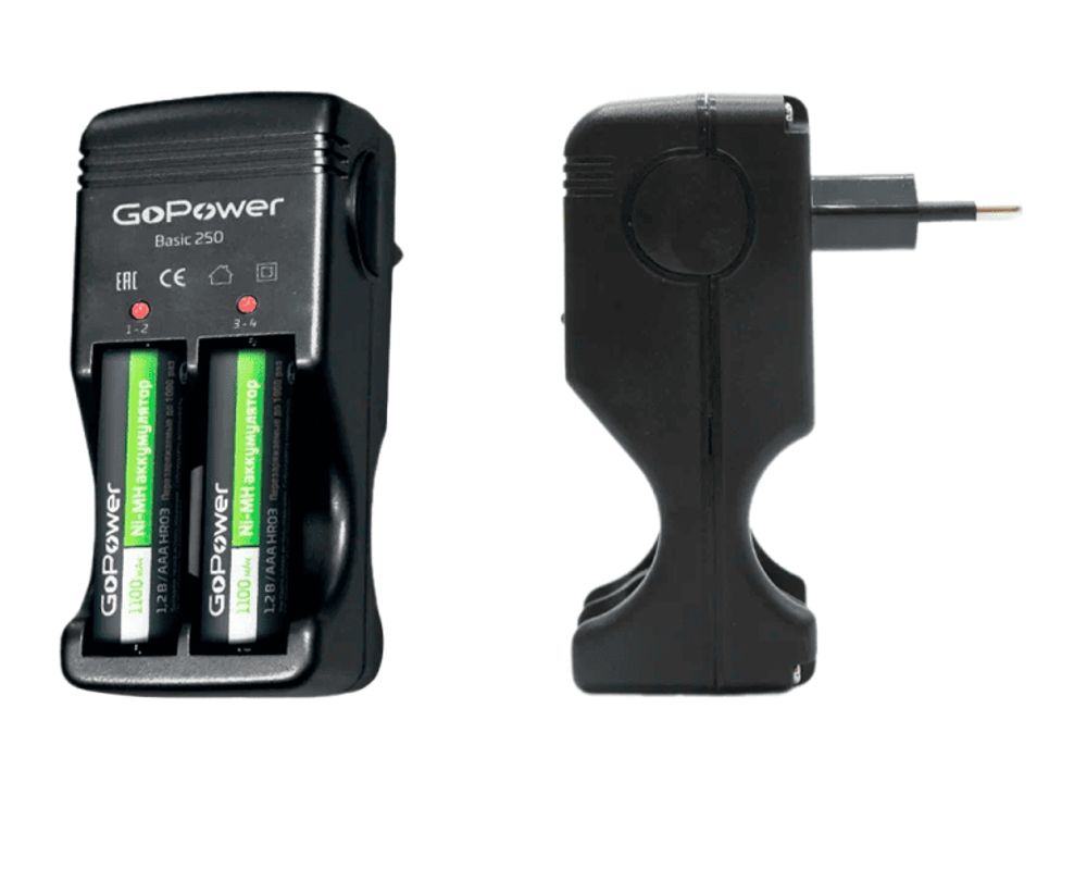 З/У для аккумуляторов GoPower Basic 250 Ni-MH/Ni-Cd 4 слота (1/20/40)