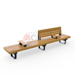 Скамейка Rail Road 02 двойная с подлокотником и подставкой