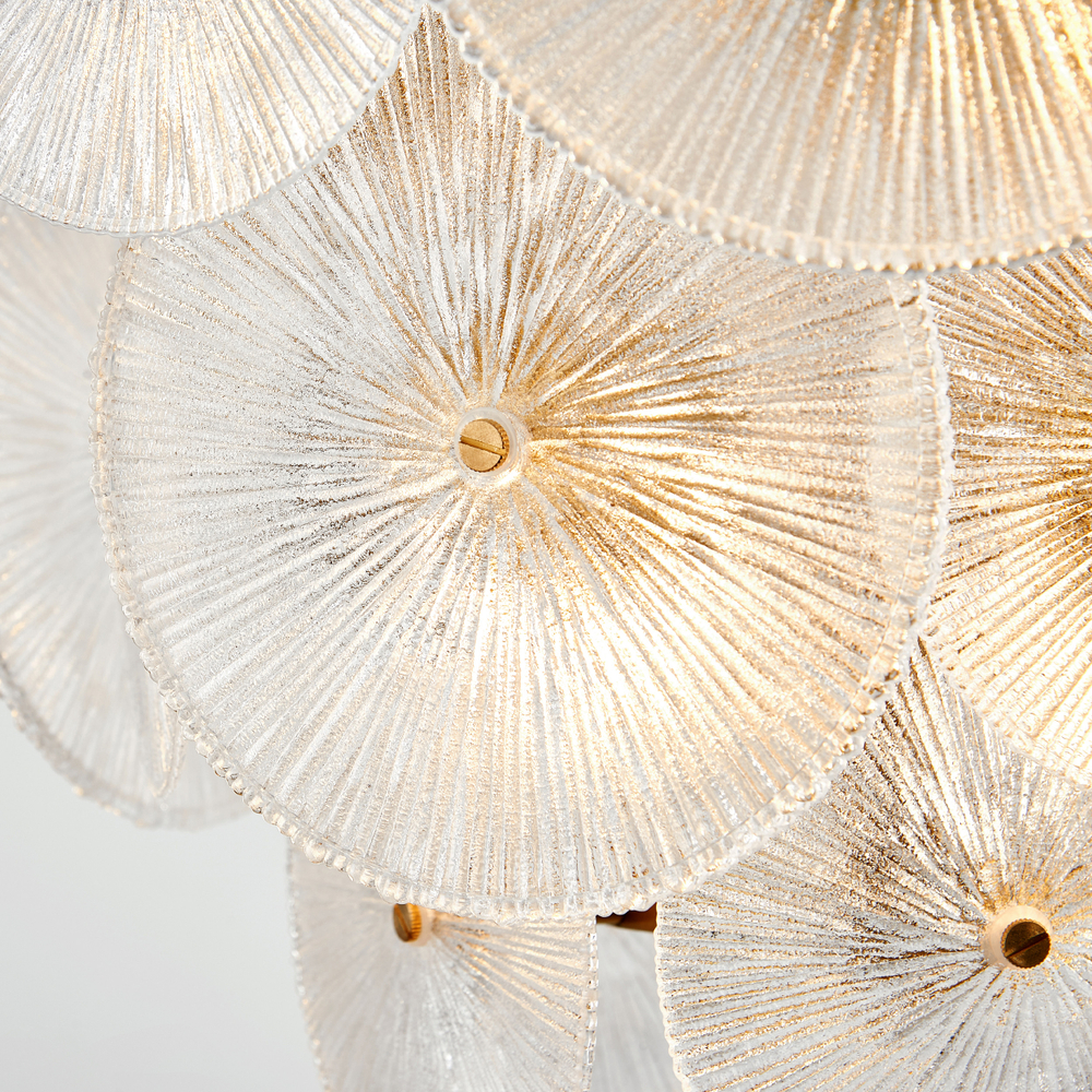 799083 Люстра RETRO 8х8W (led) E14 ЛАТУНЬ/ПРОЗРАЧНЫ