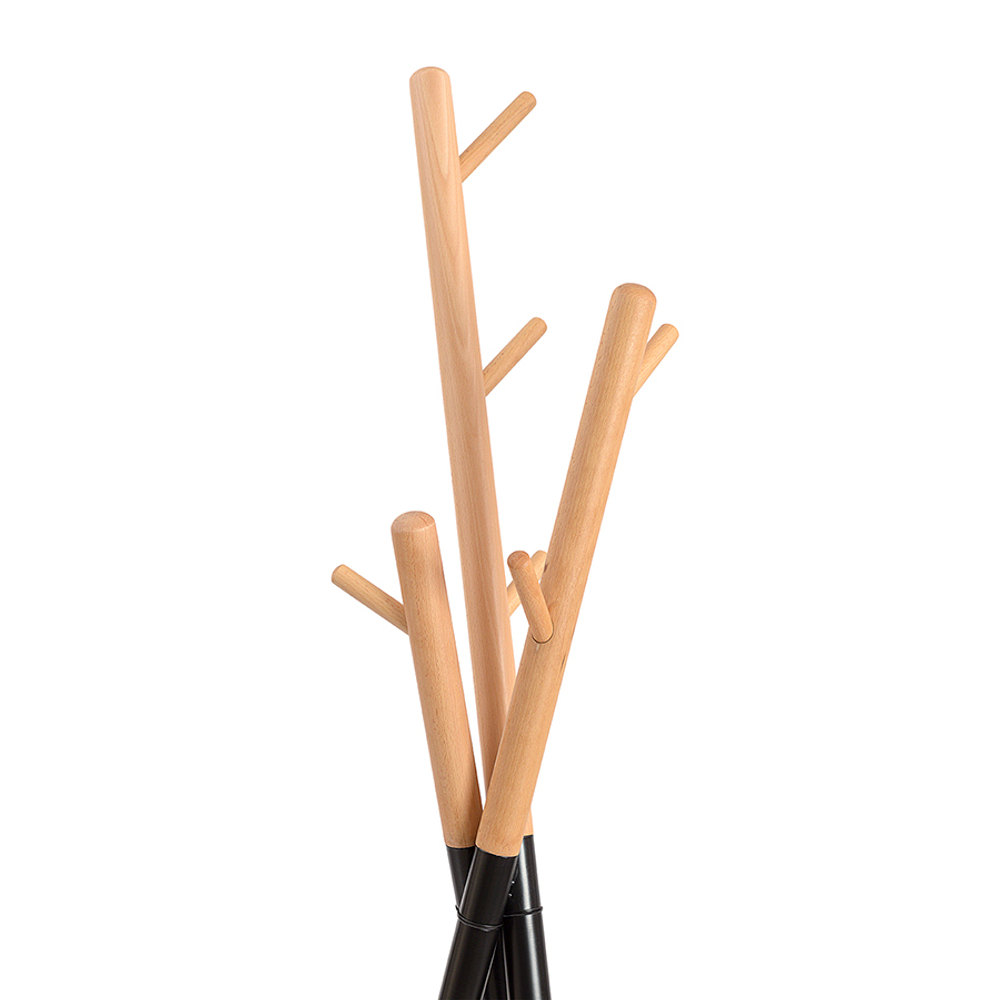 Вешалка напольная Bergenson Bjorn Amundsen, 172 см, черная/натуральное дерево