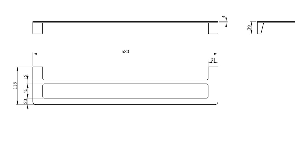 Полотенцедержатель двойной WONZON & WOGHAND, Хром (WW-V2102-CR)