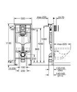 Инсталляция Grohe Solido 38811000 для унитаза с клавишей смыва Хром