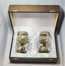 Набор из 2-х бокалов для коньяка "Три медведя" и "Охота на кабана" (подарочный футляр)