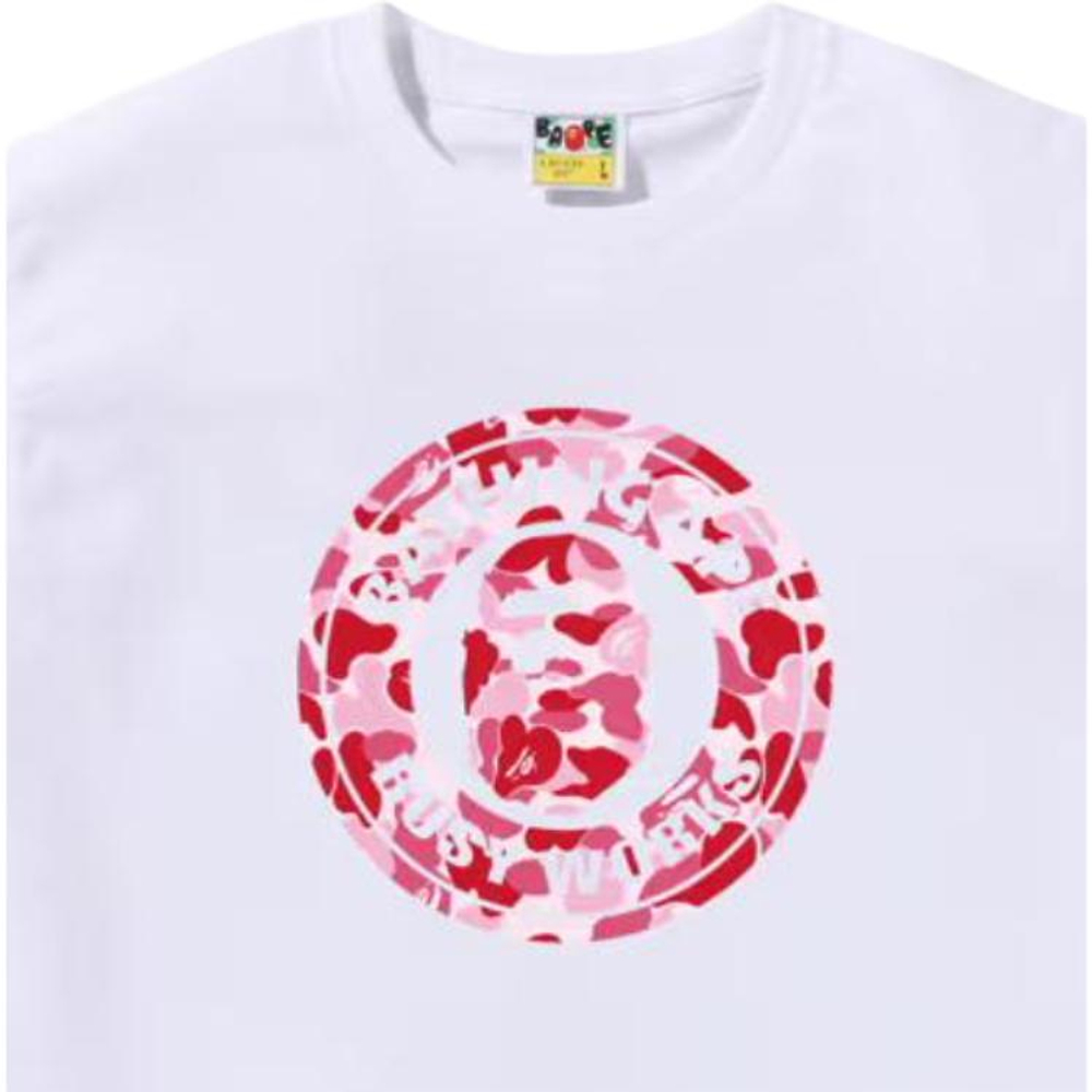 A Bathing Ape Bathing Ape Camouflage Graphic Футболка белый розовый
