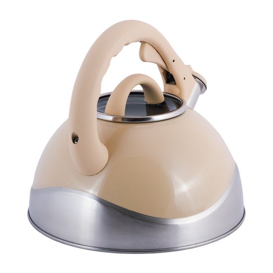 Чайник 3 л. из нержавеющей стали со свистком Kamille KM-0686A и стеклянной крышкой