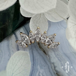 Кластер "Sunshine Marquise" - Желтое золото - White CZ