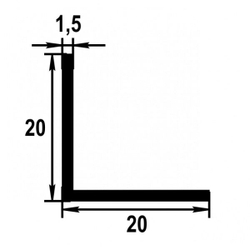 Профиль уголок Лука 20*20*1,5 Уп 06.2000.504л бронза