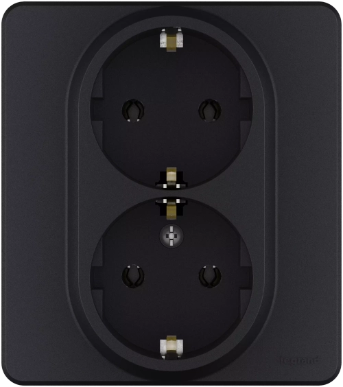 INSPIRIA Розетка 2х2К+3 антрацит 673753