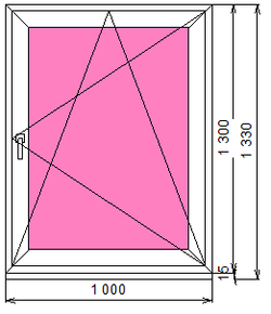 Пластиковое окно 1300 х 1000 ТермА Эко