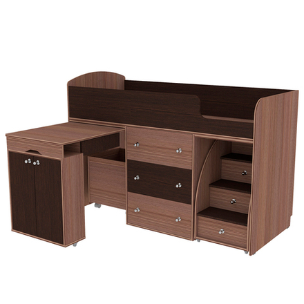 Кровать-чердак КарИВи Малыш Бодего Темный Венге