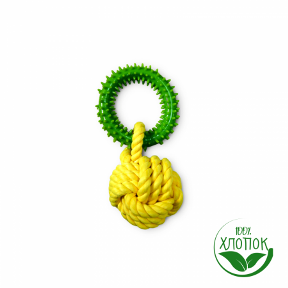 Верёвочная игрушка с кольцом для домашних животных, 16см HLTP19474