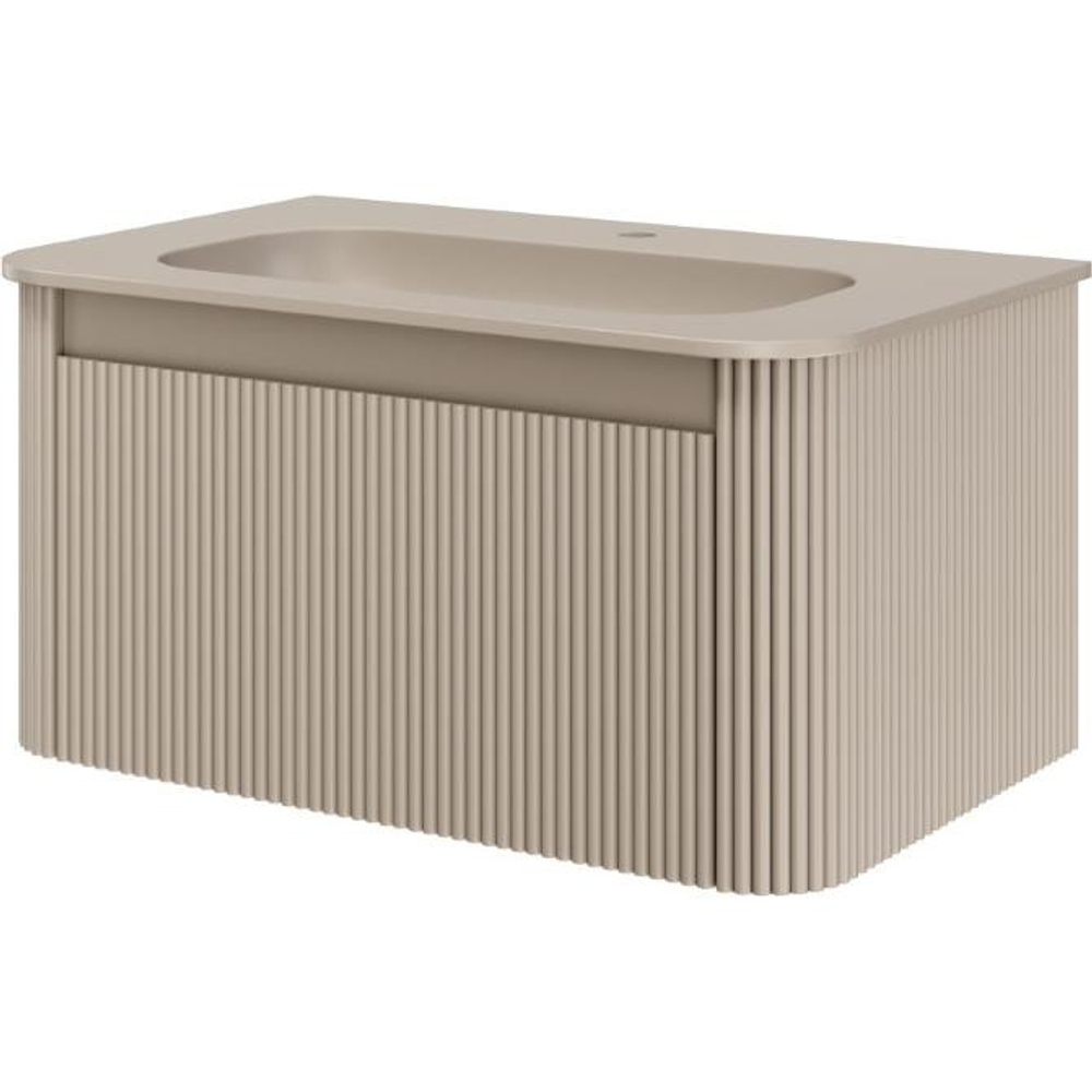 Тумба c раковиной VOI 786-080-D+782-080-R-D 80 см, на 1 отверстие, рифленая, DAPHNE