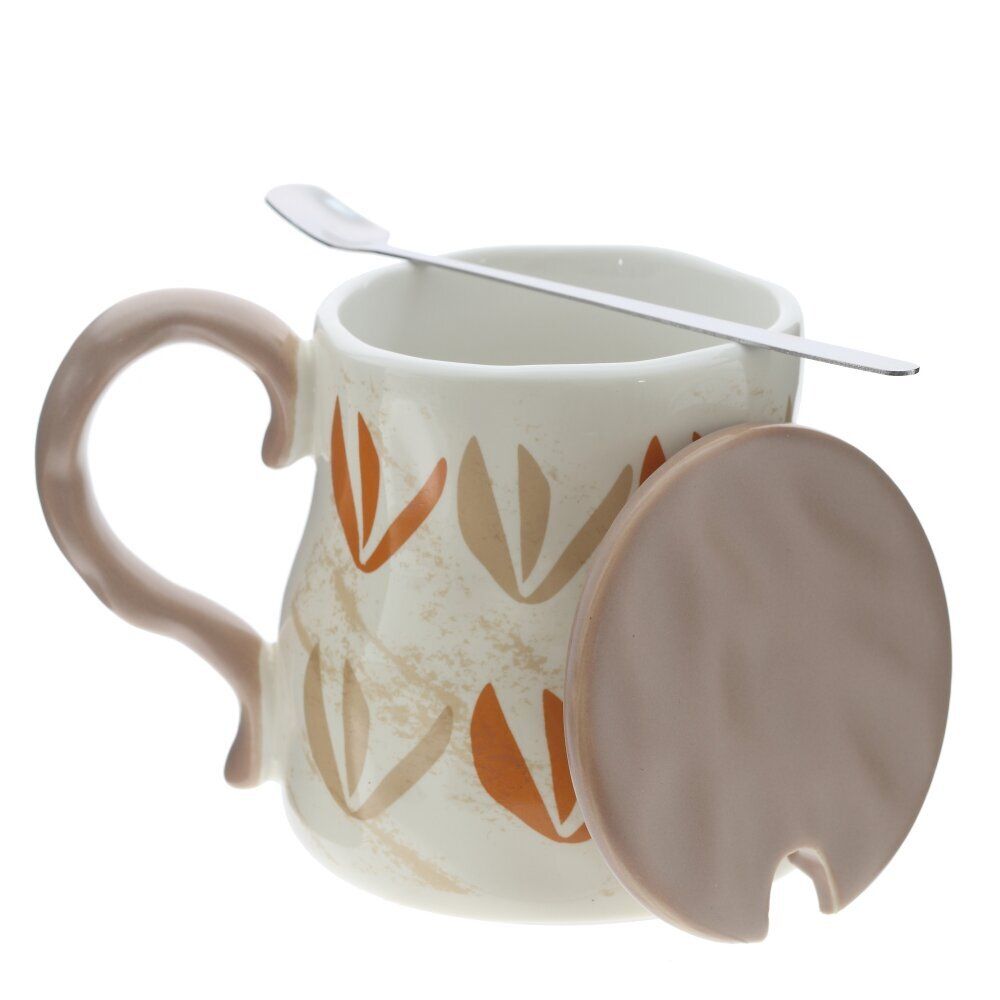 GAEM Кружка с крышкой и ложкой, 400 мл, L14 W10 H10 см, 4в.