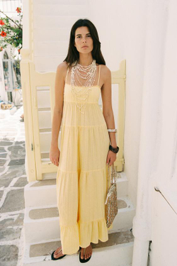 ZARA ПЛЕТЕНАЯ СУМКА, ЖЕЛТЫЙ