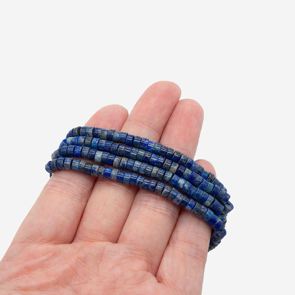 Лазурит с вкраплениями пирита натуральный, разделители-рондели, 4,2*2,2мм