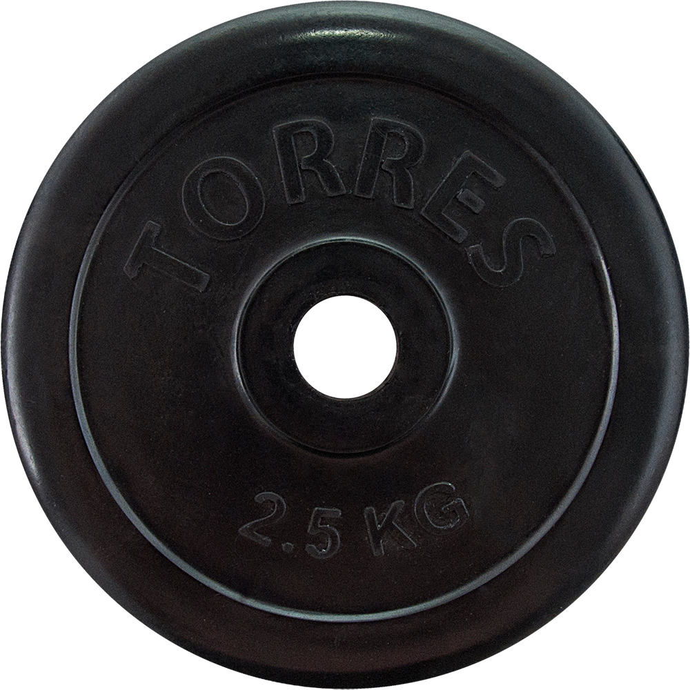 Диск обрезиненный TORRES PL50692, вес 2,5кг., диаметр 25мм.