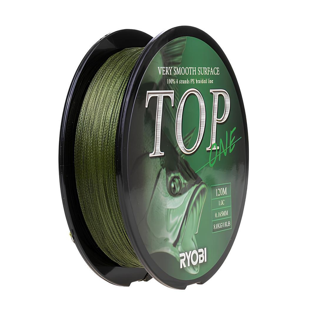 Шнур TOP PE4X-120M 1.0/d-0.165mm Dark green Ryobi